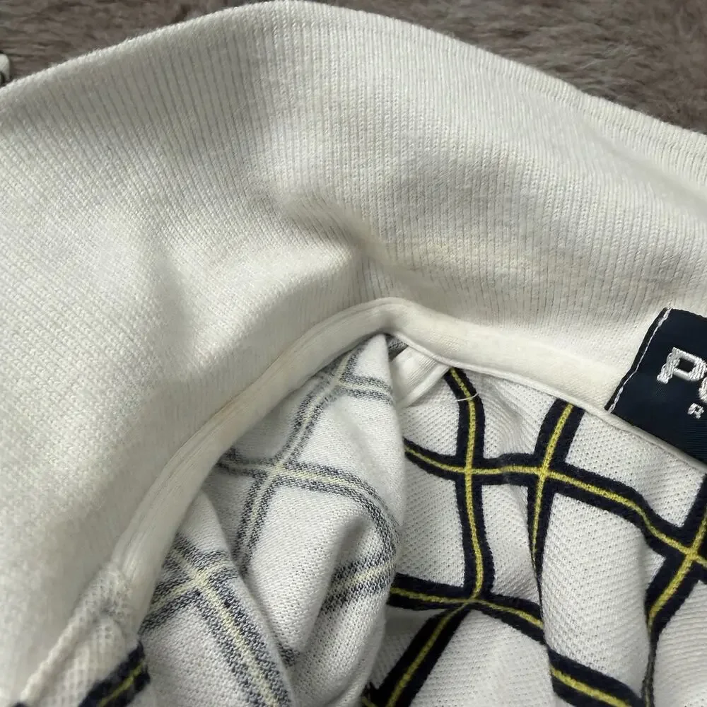 Polo Golf Ralph Lauren Men’s White Polo Shirt Checkered Size Small 90’s Vintage